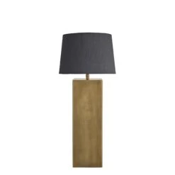 Pillar Square Table Lamp - Brass -Lumi Home Shop table lamp pillar square brass small empire grey PIL GE SQTL B GR SEM front