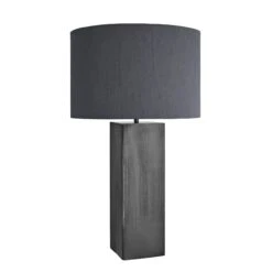 Pillar Square Table Lamp - Pewter -Lumi Home Shop table lamp pillar square pewter large drum grey PIL GE SQTL P GR LDR angled