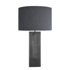 Pillar Square Table Lamp - Pewter -Lumi Home Shop table lamp pillar square pewter large drum grey PIL GE SQTL P GR LDR front