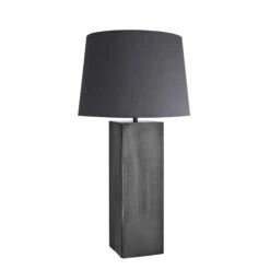 Pillar Square Table Lamp - Pewter -Lumi Home Shop table lamp pillar square pewter large empire grey PIL GE SQTL P GR LEM angle