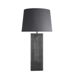 Pillar Square Table Lamp - Pewter -Lumi Home Shop table lamp pillar square pewter large empire grey PIL GE SQTL P GR LEM front