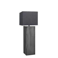 Pillar Square Table Lamp - Pewter -Lumi Home Shop table lamp pillar square pewter small cube grey PIL GE SQTL P GR SCU angled