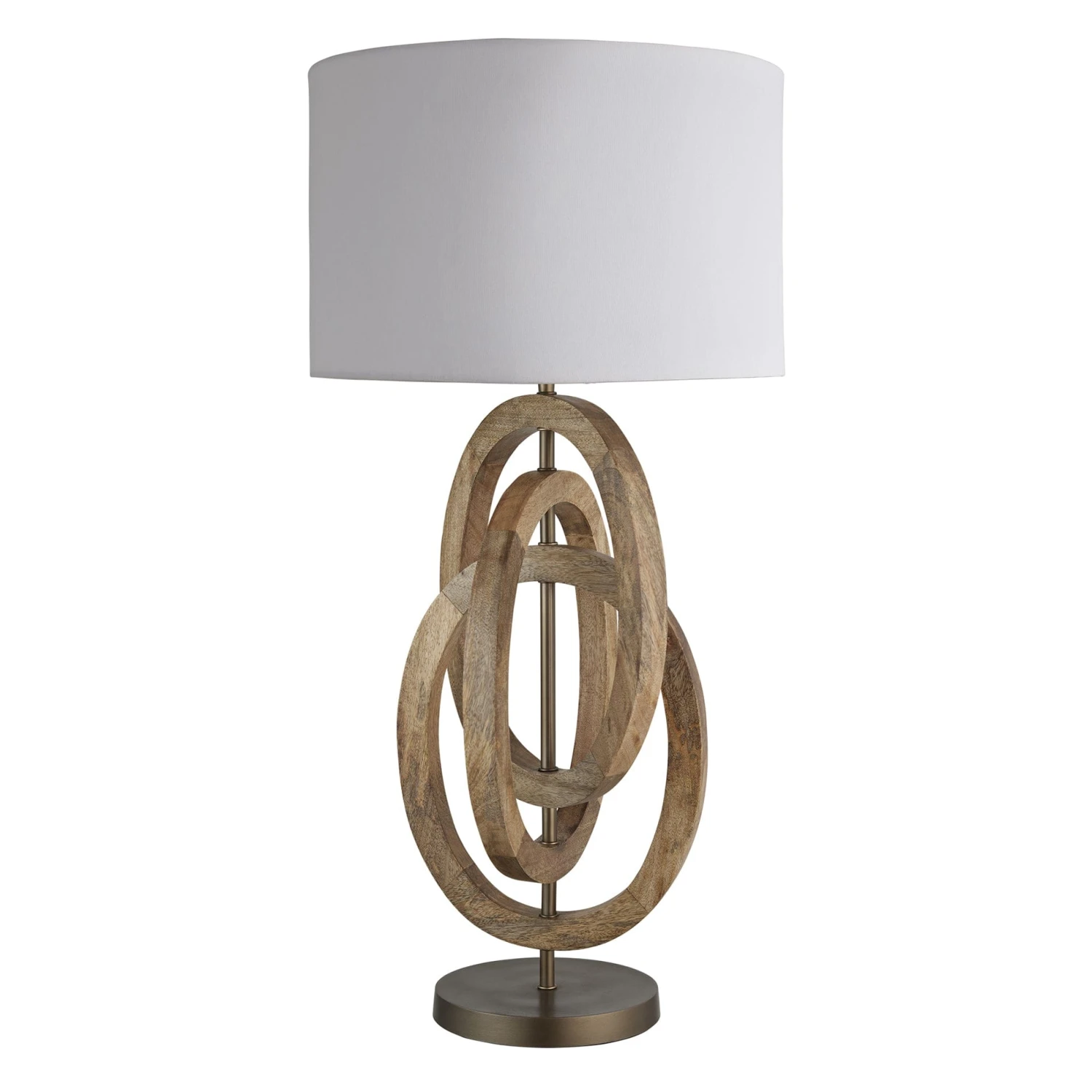 Wooden Geometric Circle Table Lamp - Natural - Image 4