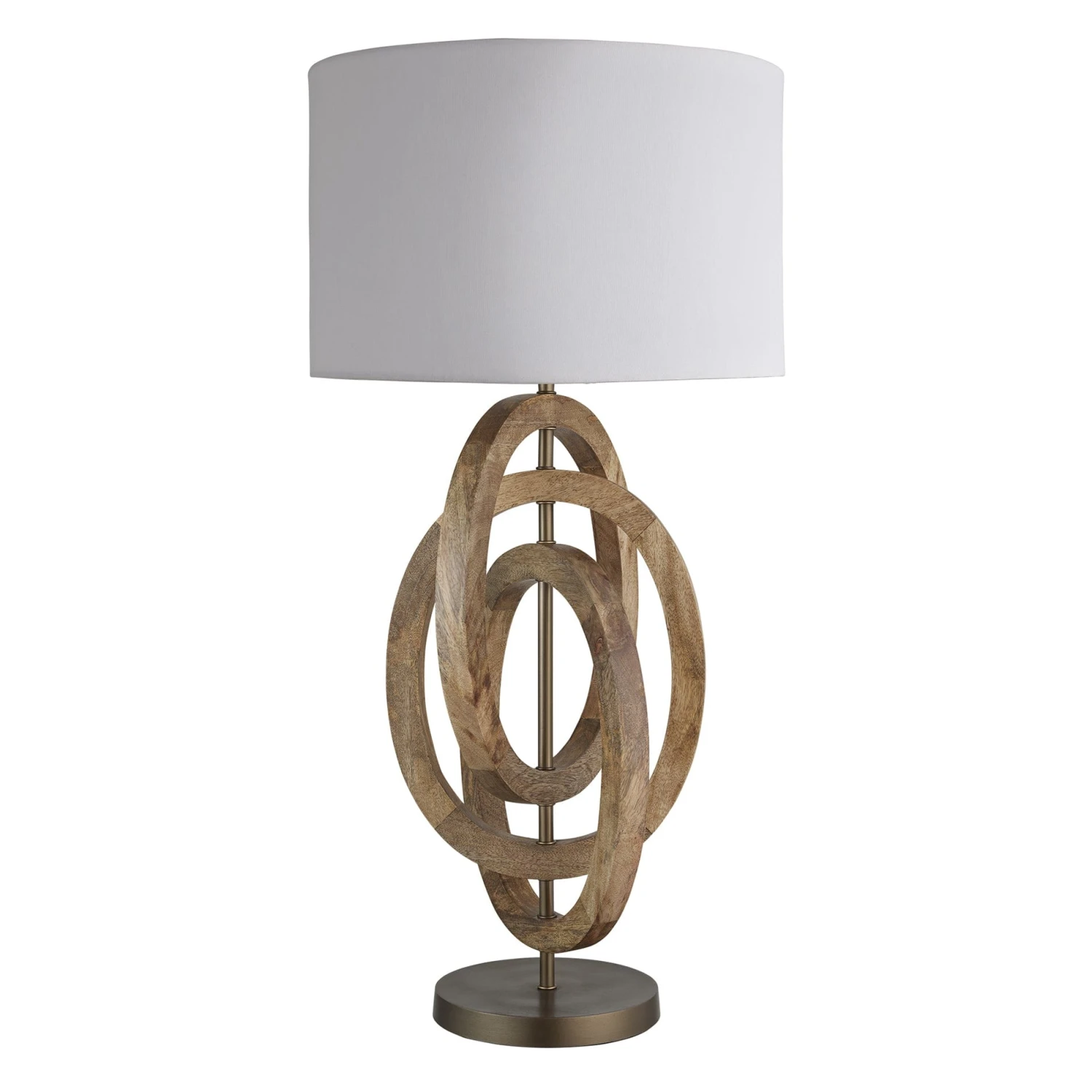 Wooden Geometric Circle Table Lamp - Natural - Image 5