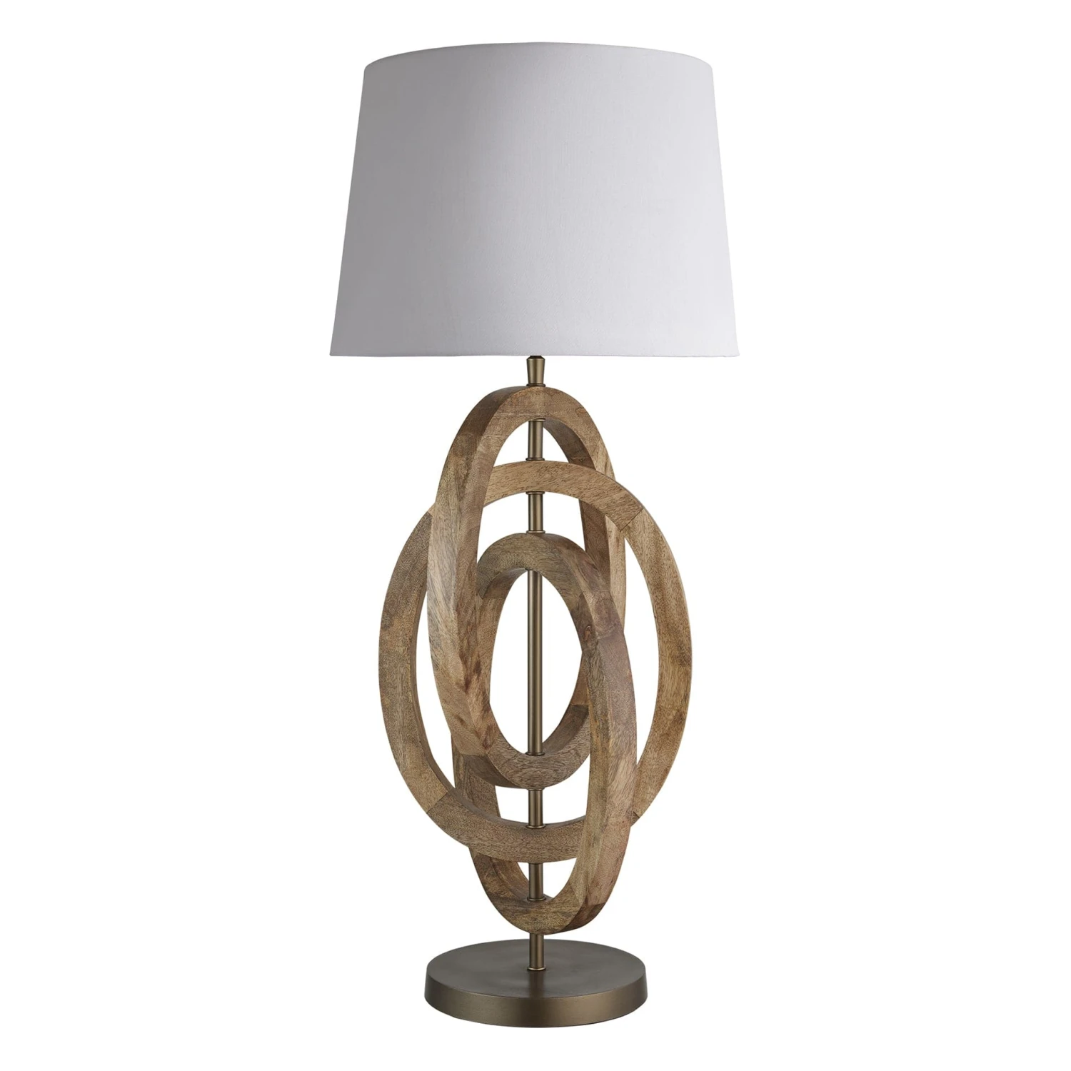 Wooden Geometric Circle Table Lamp - Natural - Image 9