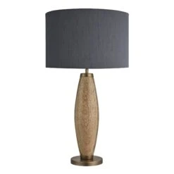 Wooden Geometric Pillar Table Lamp - Natural 13 Wooden Geometric Pillar Table Lamp - Natural -Lumi Home Shop table lamp wooden geo pillar natural lrg drum grey WO GE PILTL N GR LDR