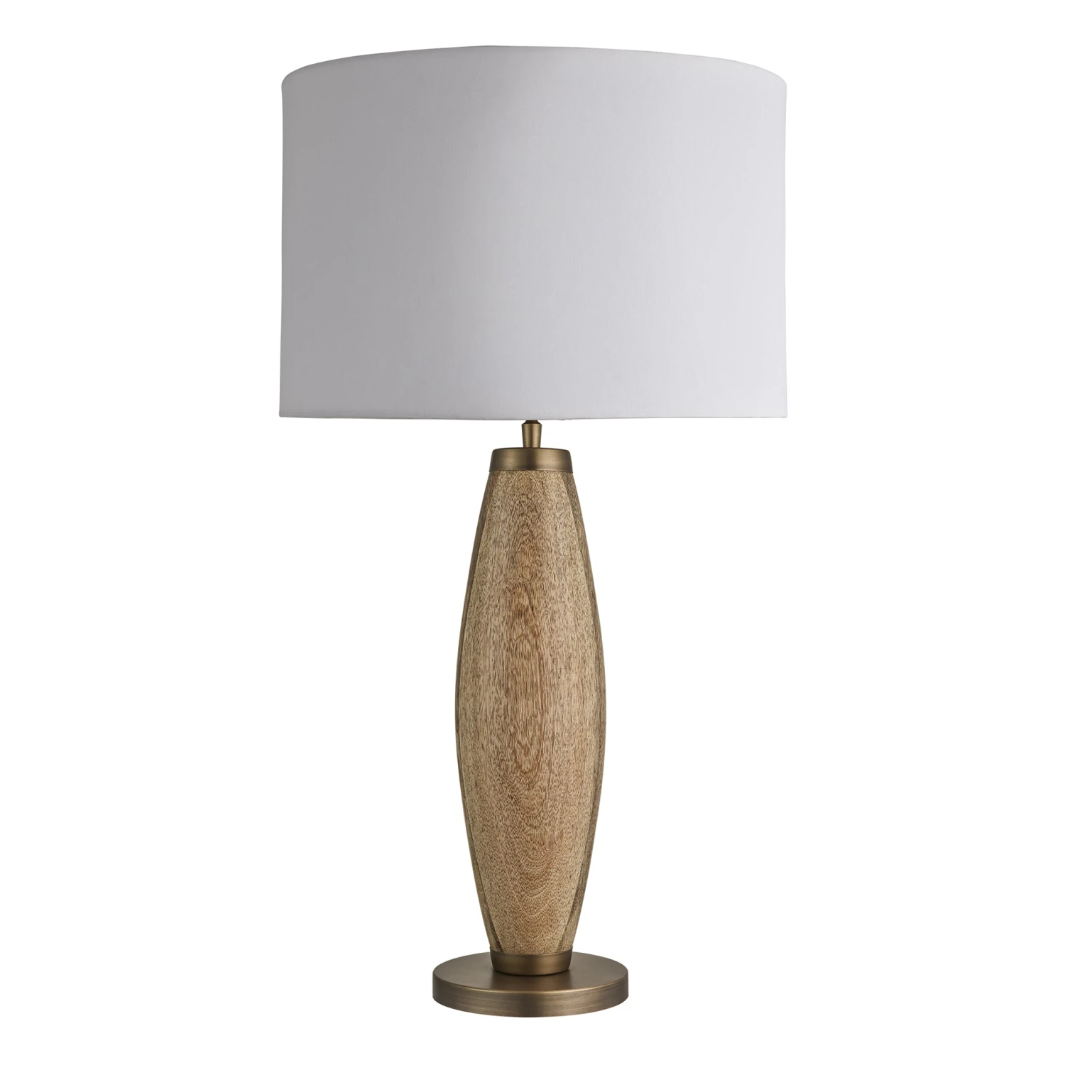 Wooden Geometric Pillar Table Lamp - Natural 4 Wooden Geometric Pillar Table Lamp - Natural - Image 2
