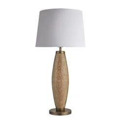 Wooden Geometric Pillar Table Lamp - Natural 18 Wooden Geometric Pillar Table Lamp - Natural -Lumi Home Shop table lamp wooden geo pillar natural lrg empire white WO GE PILTL N W LEM