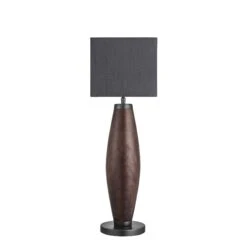 Wooden Geometric Pillar Table Lamp - Walnut - Expected W/c 29th Of July 16 Wooden Geometric Pillar Table Lamp - Walnut - Expected W/c 29th Of July -Lumi Home Shop table lamp wooden geo pillar walnut smll cube grey WO GE PILTL WN GR SCU