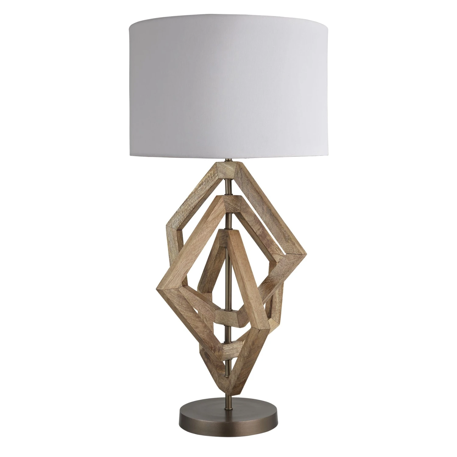 Wooden Geometric Polygon Table Lamp - Natural 7 Wooden Geometric Polygon Table Lamp - Natural - Image 5