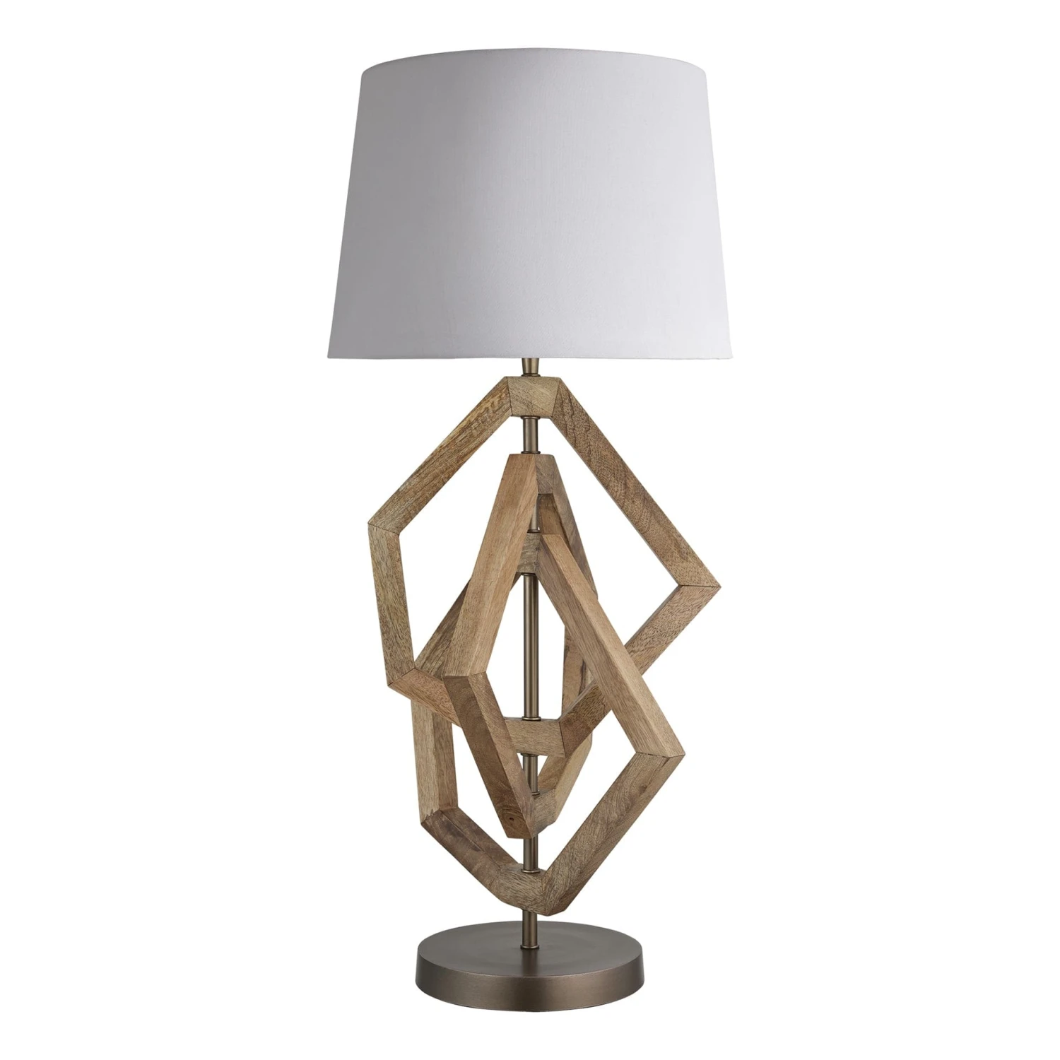 Wooden Geometric Polygon Table Lamp - Natural 12 Wooden Geometric Polygon Table Lamp - Natural - Image 10