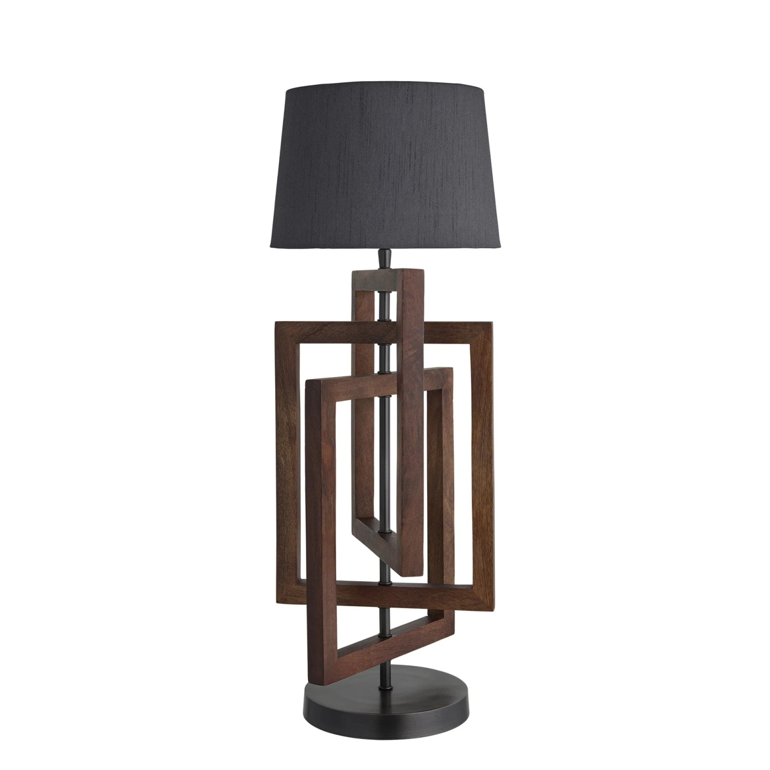 Wooden Geometric Rectangle Table Lamp - Walnut - Image 14