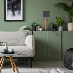 Wooden Geometric Pillar Table Lamp - Natural